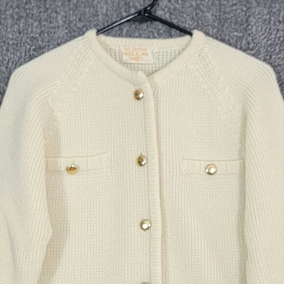 Vintage Millay Cardigan Sweater Womens Small Cream Button Front Made in Japan - Picture 2 of 12